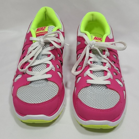 Nike Dual Fusion Run 2 Pure Platinum Girl Size 7Y - Picture 2 of 8
